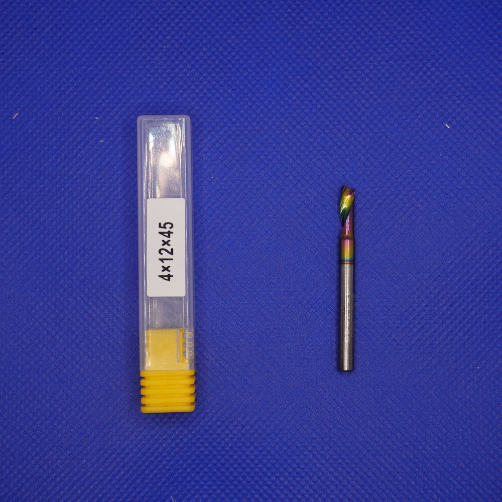 1 tooth aluminum cutter (VHM/DLC) d 4mm SL 12mm