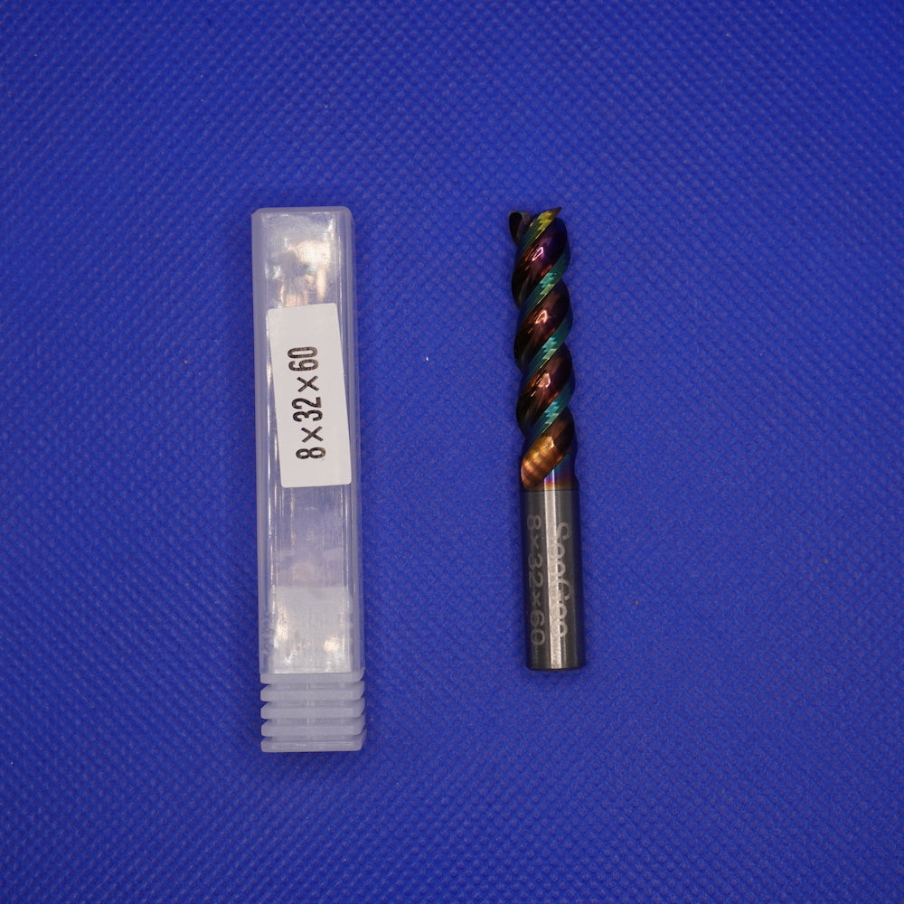 3 tooth aluminum milling cutter (VHM/DLC) d 8mm SL 32mm